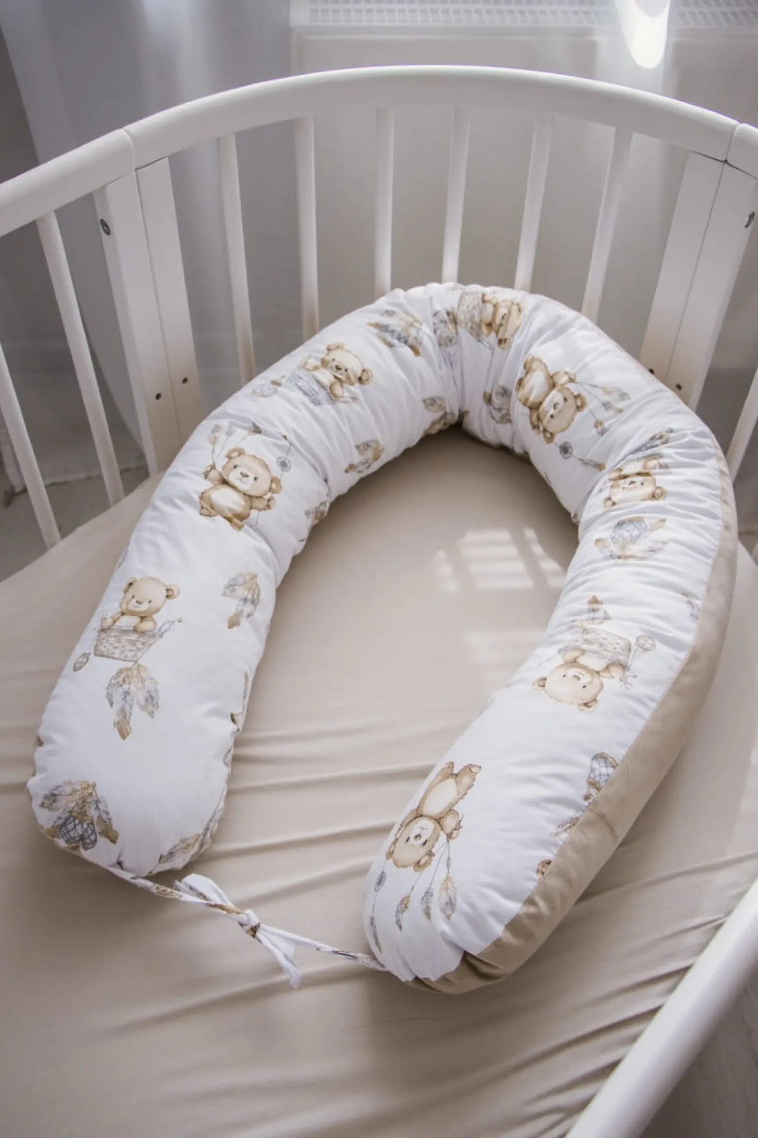 Poduszka ciążowa - Boho Bears i Cappuccino Soft Velvet