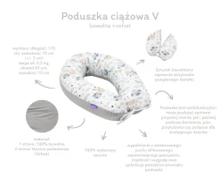 Poduszka ciążowa - Candy Circus i wrzosowy Soft Velvet