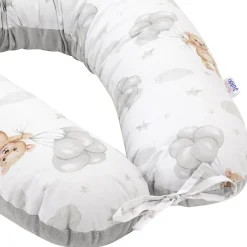 Poduszka ciążowa - Cloudy Bears i szary Velvet