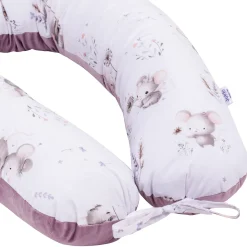 Poduszka ciążowa - Lovely Mouse i Wrzosowy Soft Velvet