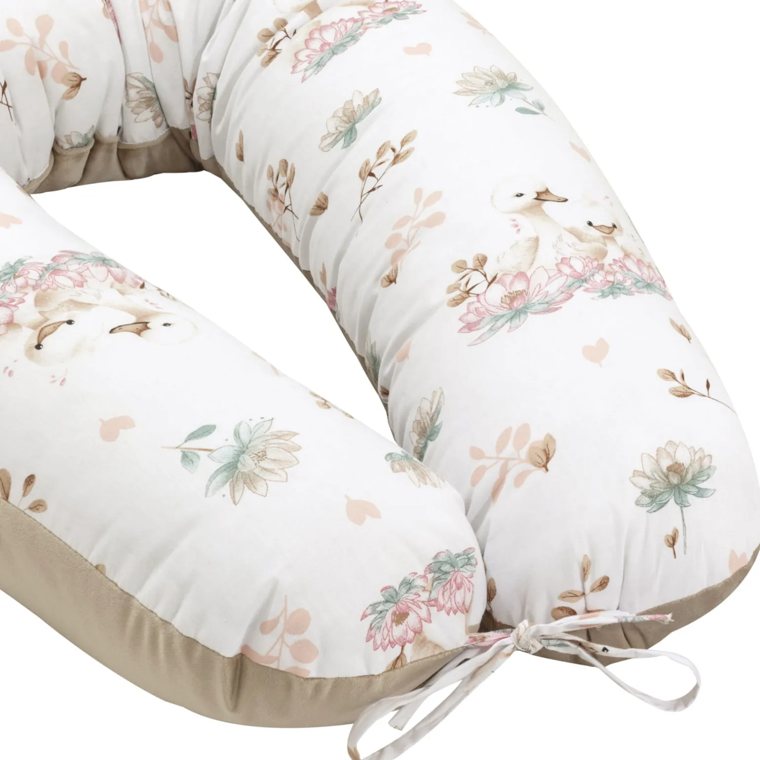 Poduszka ciążowa - Swan Family i Cappuccino Soft Velvet