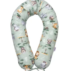 Poduszka ciążowa - Tropical Animals i butelkowy Velvet