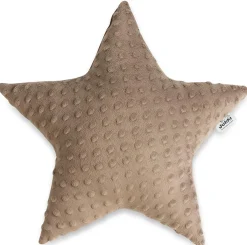 Poduszka gwiazdka Minky - Mokka Minky