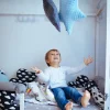 Poduszka gwiazdka Minky - szare Minky