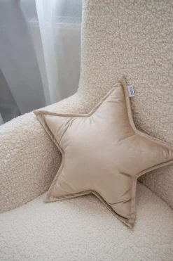 Poduszka gwiazdka Velvet - Cappuccino Soft Velvet