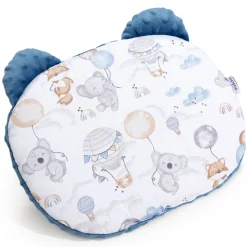 Poduszka MIŚ - Balloon Friends i Minky w kolorze jeansowym