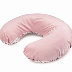 Poduszka rogal + zdejmowana poszewka - Roses i Smokey Pink Soft Velvet