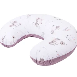 Poduszka rogal + zdejmowana poszewka - Lovely Mouse i Wrzosowy Soft Velvet