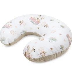 Poduszka rogal + zdejmowana poszewka - Swan Family i Cappuccino Soft Velvet