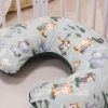 Poduszka rogal + zdejmowana poszewka - Tropical Animals i butelkowy Velvet