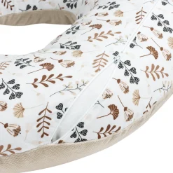 Poduszka rogal + zdejmowana poszewka - Boho Garden i ecru Velvet