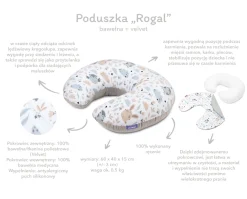 Poduszka rogal + zdejmowana poszewka - Candy Circus i wrzosowy Soft Velvet