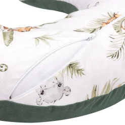 Poduszka rogal + zdejmowana poszewka - Savanna Fun i oliwkowy Velvet
