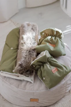Podwójne mufki do wózka, OLIVE WINTER