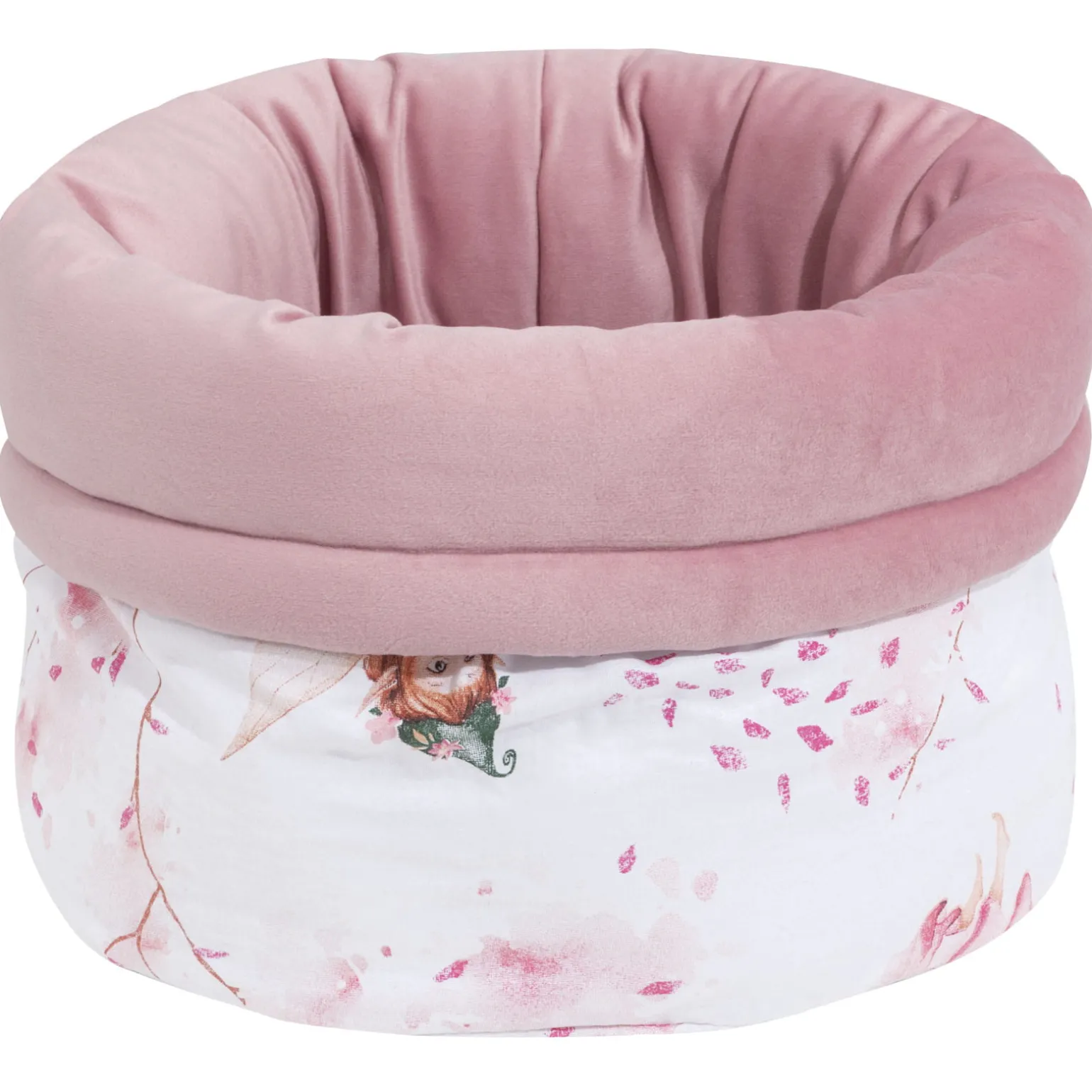 Pojemnik / koszyk na akcesoria dla niemowlaka - Little Fairy i Smokey Pink Soft Velvet