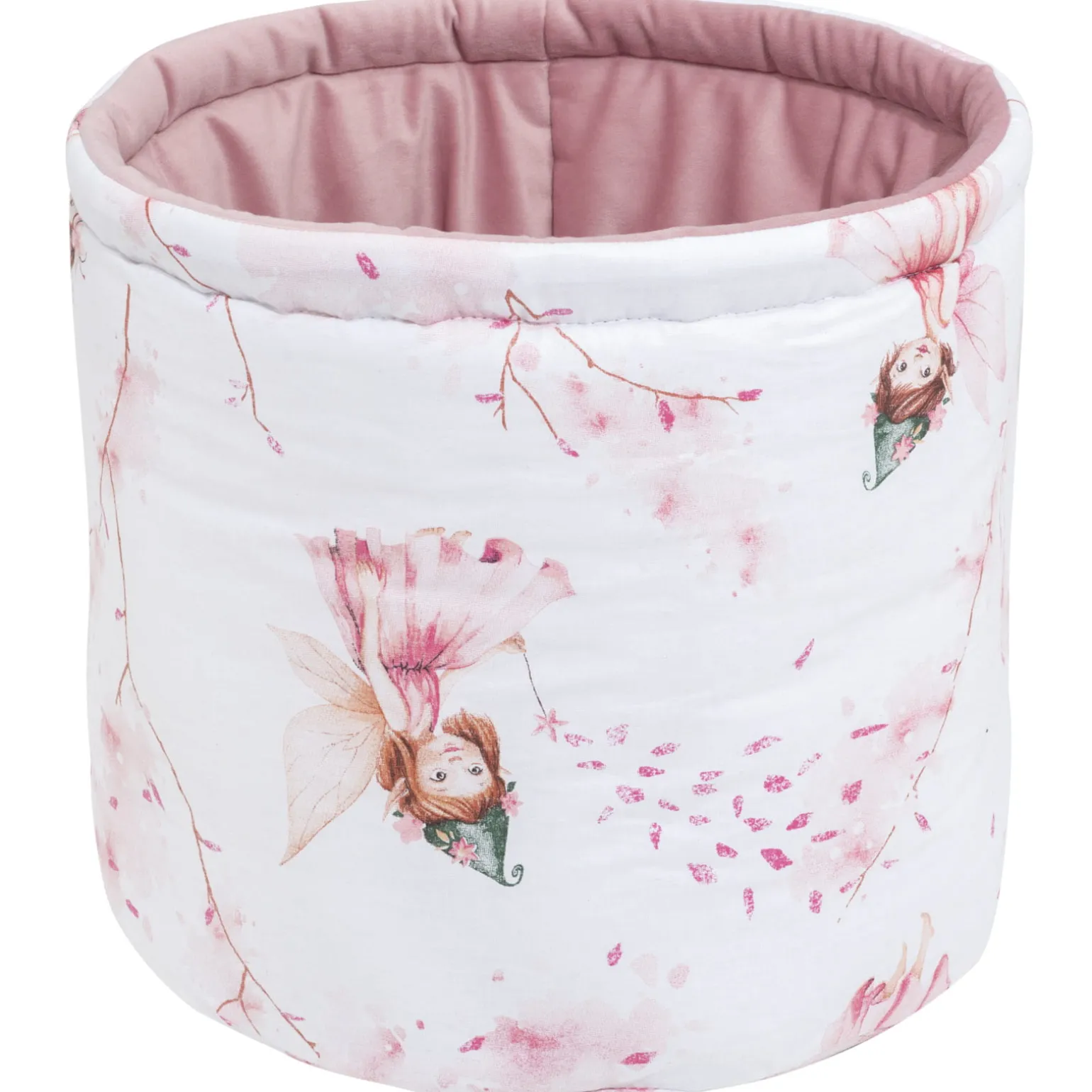 Pojemnik / koszyk na akcesoria dla niemowlaka - Little Fairy i Smokey Pink Soft Velvet