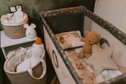 Pojemnik / koszyk na akcesoria dla niemowlaka - Sweet Teddy i Latte Velvet