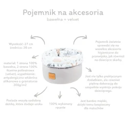 Pojemnik / koszyk na akcesoria dla niemowlaka - Blackberry Dreams i old rose Velvet