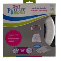 Potette Plus Nocnik dla dziecka i nakładka na toaletę, biało-niebieski