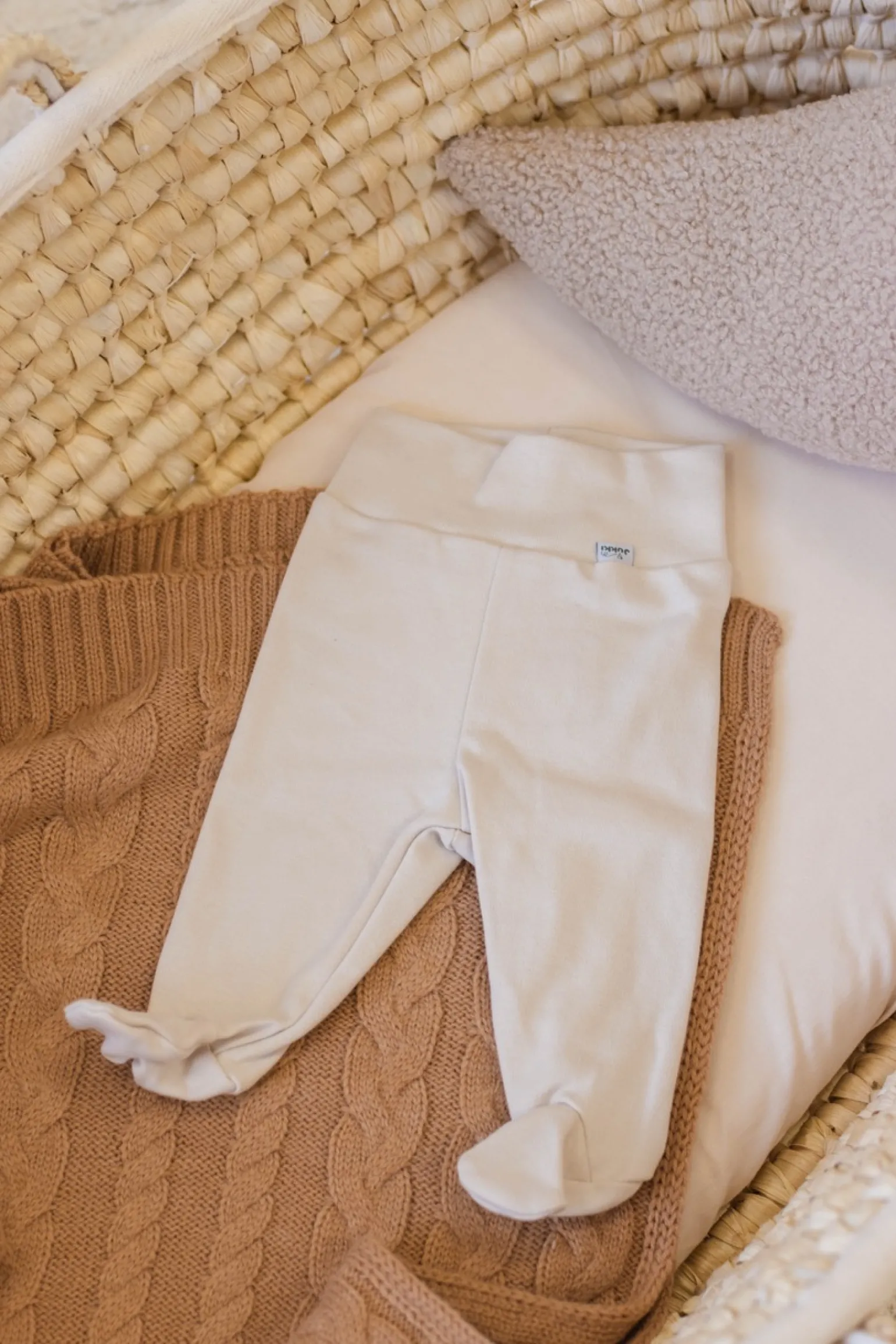Półśpiochy z bawełny organicznej - Beige