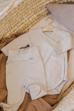 Półśpiochy z bawełny organicznej - Beige