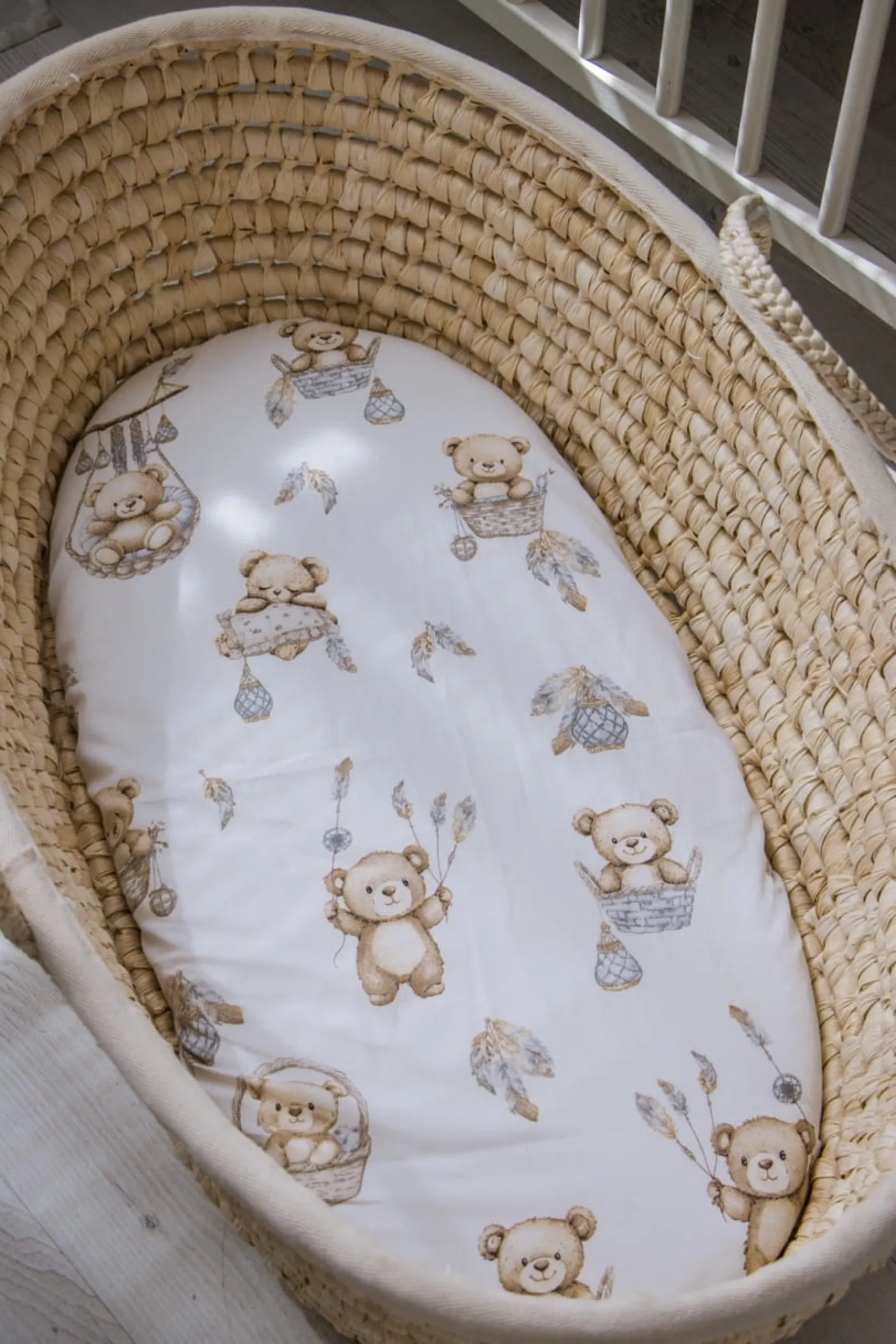 Prześcieradło z gumką do GONDOLI i KOŁYSKI 80 x 40 cm - Boho Bears
