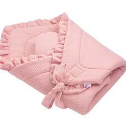 Rożek niemowlęcy muślinowy - Pink