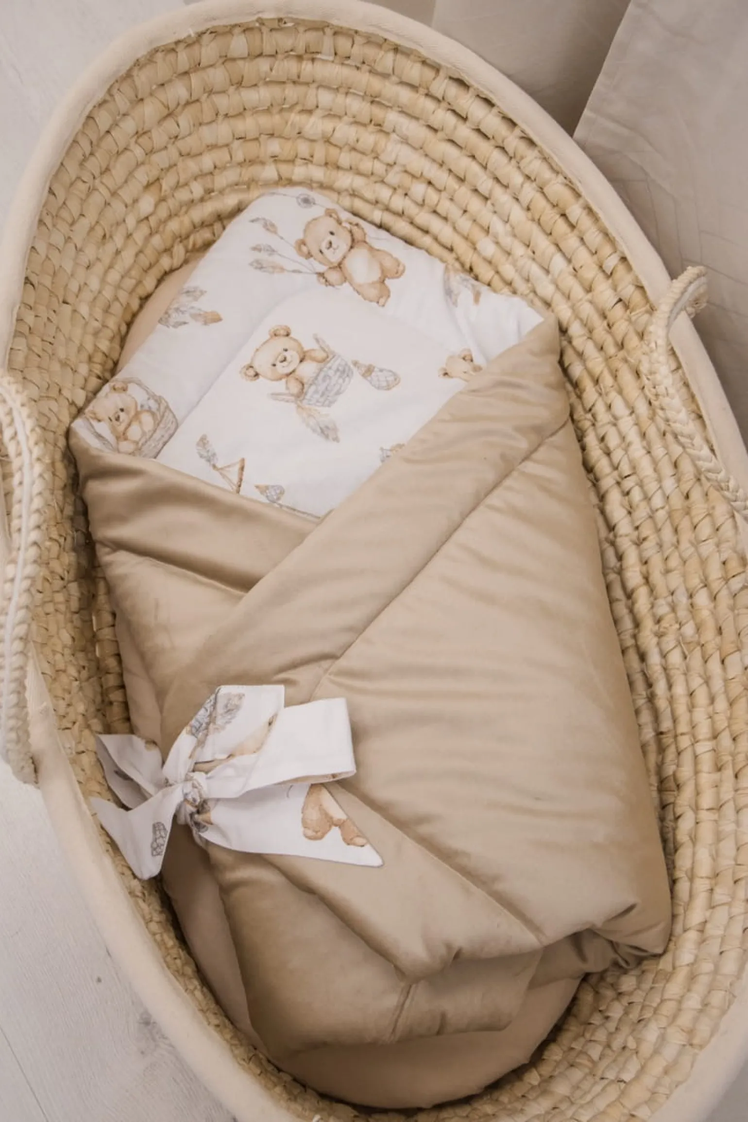 Rożek niemowlęcy Velvet - Boho Bears i Cappuccino Soft Velvet