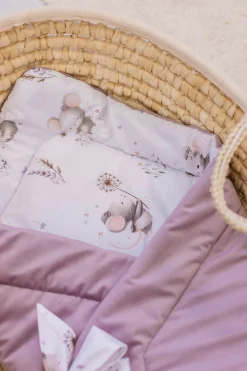 Rożek niemowlęcy Velvet - Lovely Mouse i Wrzosowy Soft Velvet