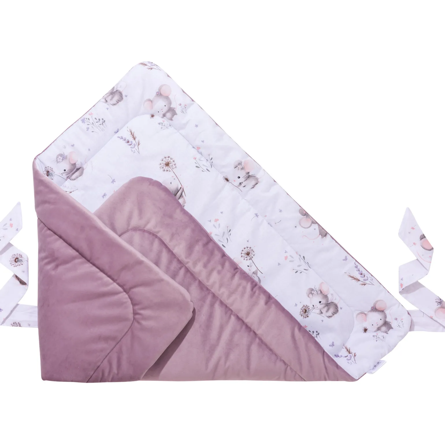 Rożek niemowlęcy Velvet - Lovely Mouse i Wrzosowy Soft Velvet