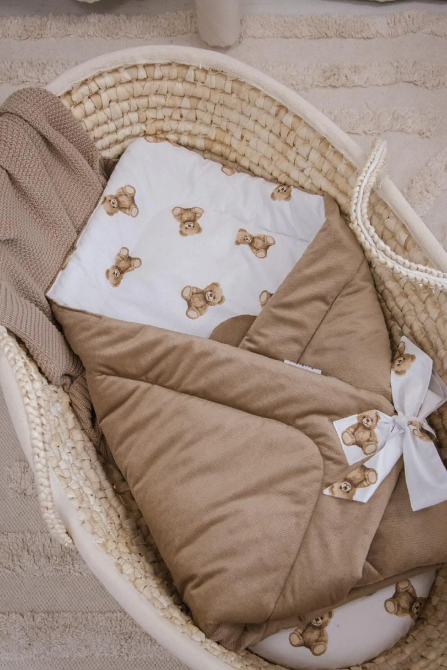Rożek niemowlęcy Velvet - Mr. Teddy i Caramel Velvet