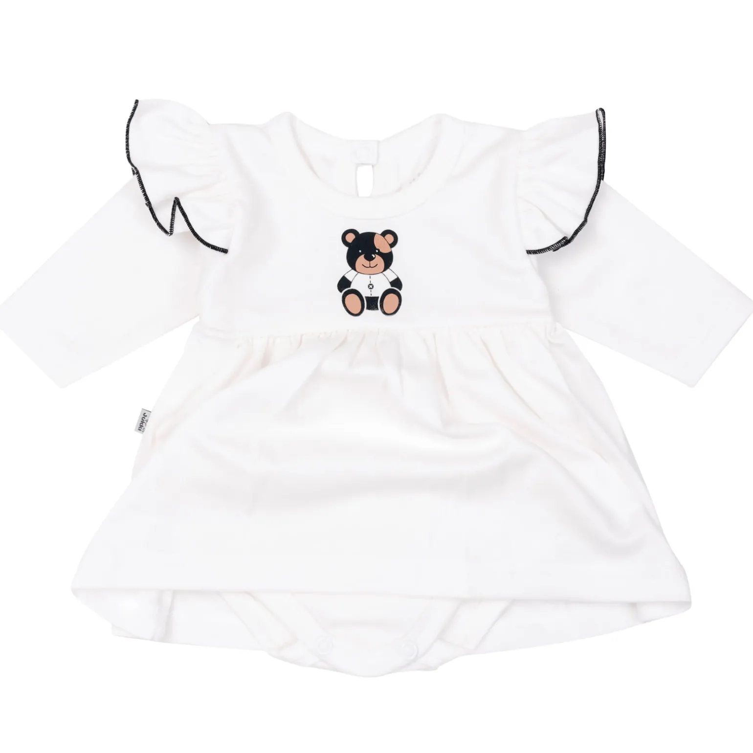 Sukienka z body Black Teddy Bear - White