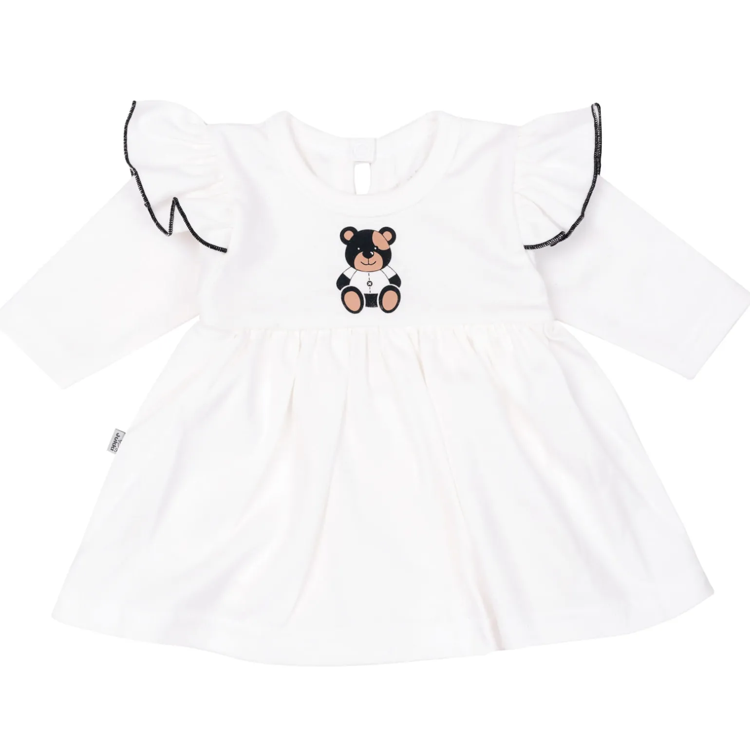 Sukienka z body Black Teddy Bear - White