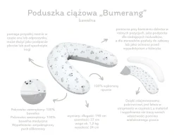Wielofunkcyjna poduszka ciążowa Jukki "Bumerang" - Szare Gwiazdki