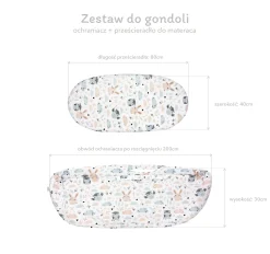 Zestaw do gondoli – bawełniany ochraniacz + prześcieradło Twinkle Stars