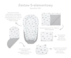 Zestaw 5 elementowy XXL - Balloon Travel (bawełniany)
