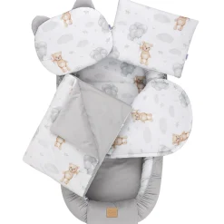 Zestaw 5 elementowy XXL - Cloudy Bears i szary Velvet