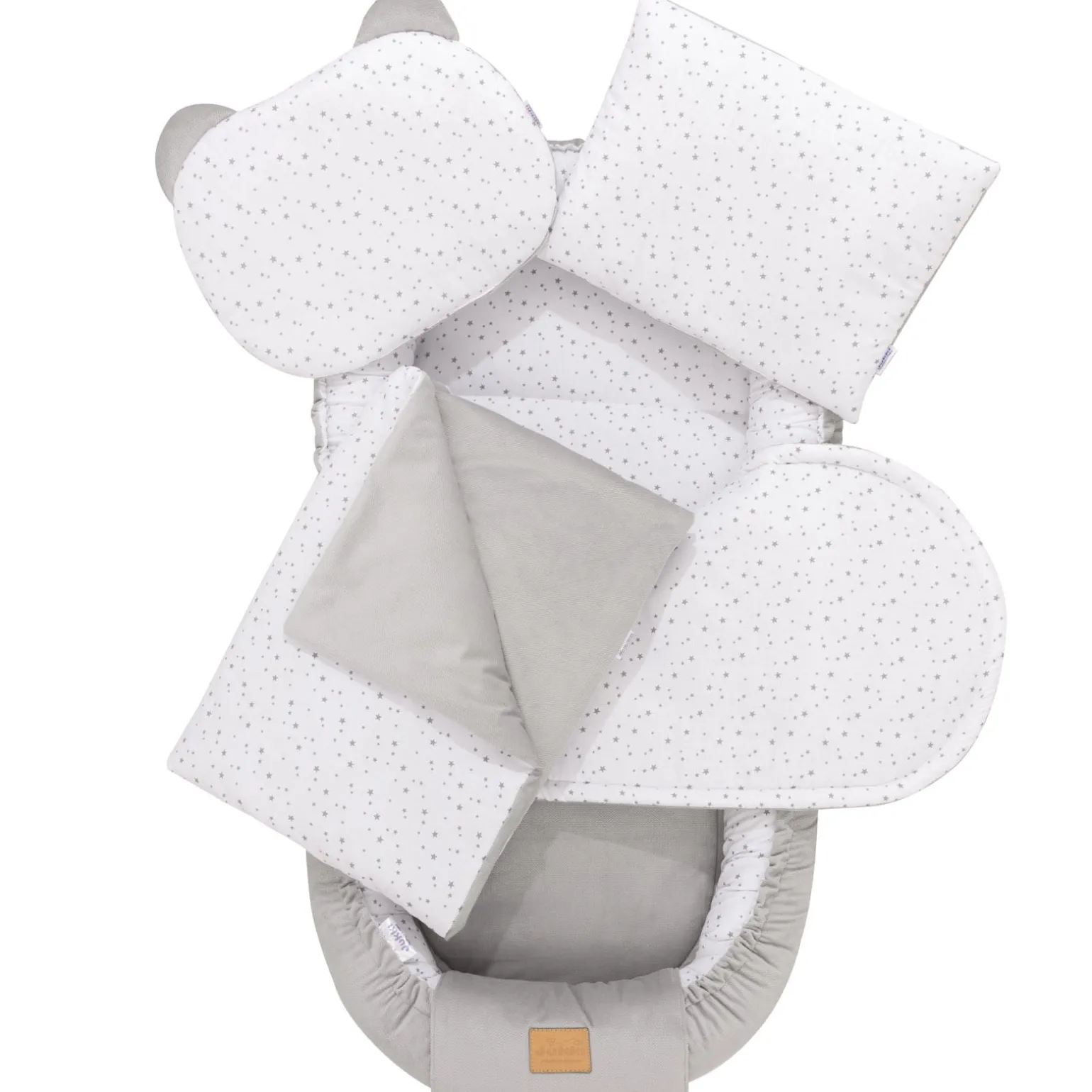 Zestaw 5 elementowy XXL - Twinkle Stars i szary Velvet