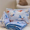 Zestaw przedszkolaka (kocyk z poduszką) - Super Puppy Blue i Granatowe Minky