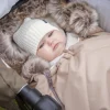 Zimowy śpiworek dziecięcy do wózka, gondoli i sanek - BEIGE WINTER