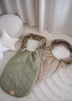 Zimowy śpiworek dziecięcy do wózka, gondoli i sanek - BEIGE WINTER
