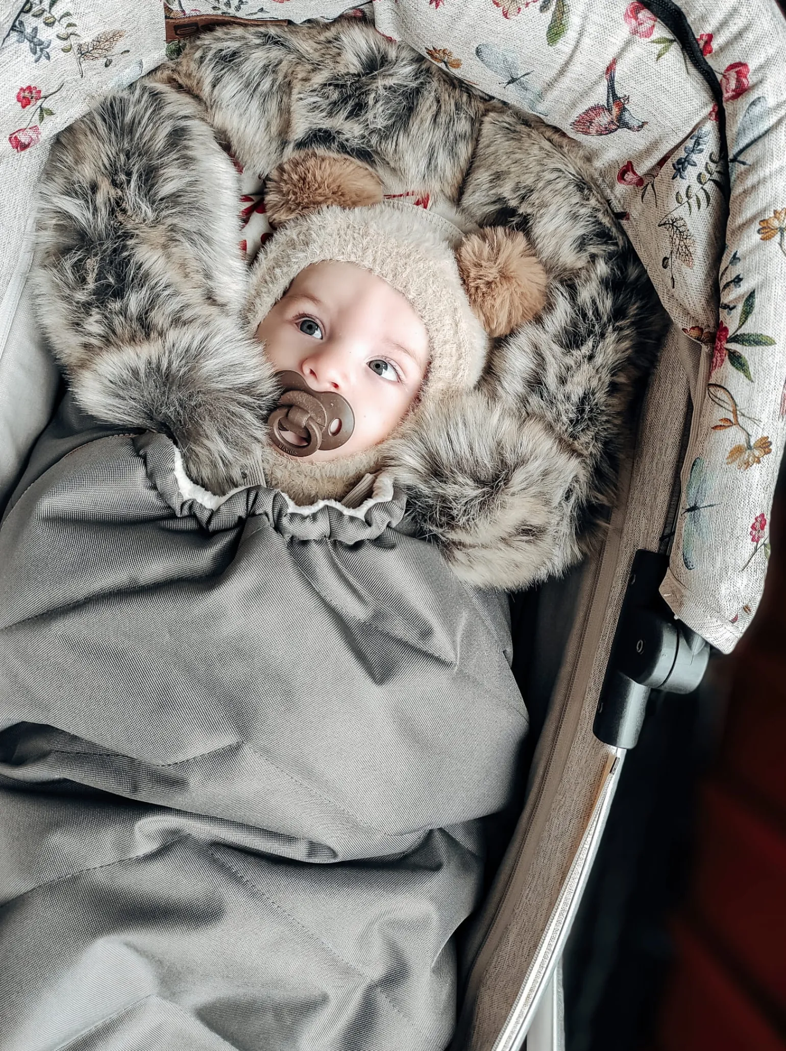 Zimowy śpiworek dziecięcy do wózka, gondoli i sanek - GREY WINTER