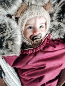 Zimowy śpiworek dziecięcy do wózka, gondoli i sanek - BURGUNDY WINTER